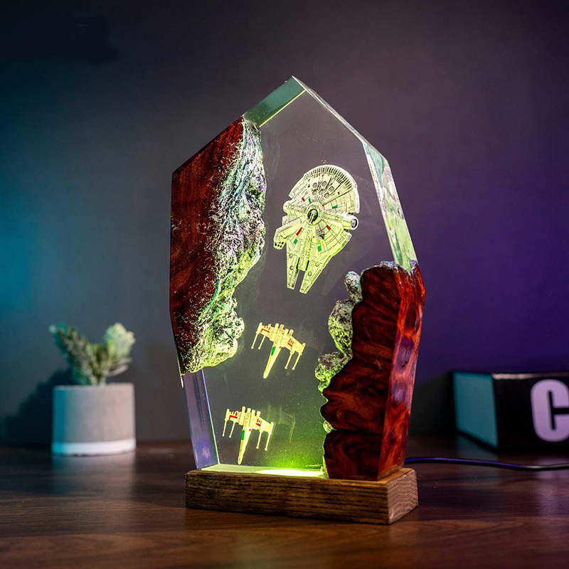 Home Office Decor - Table Resin Lamp Universe War Sence