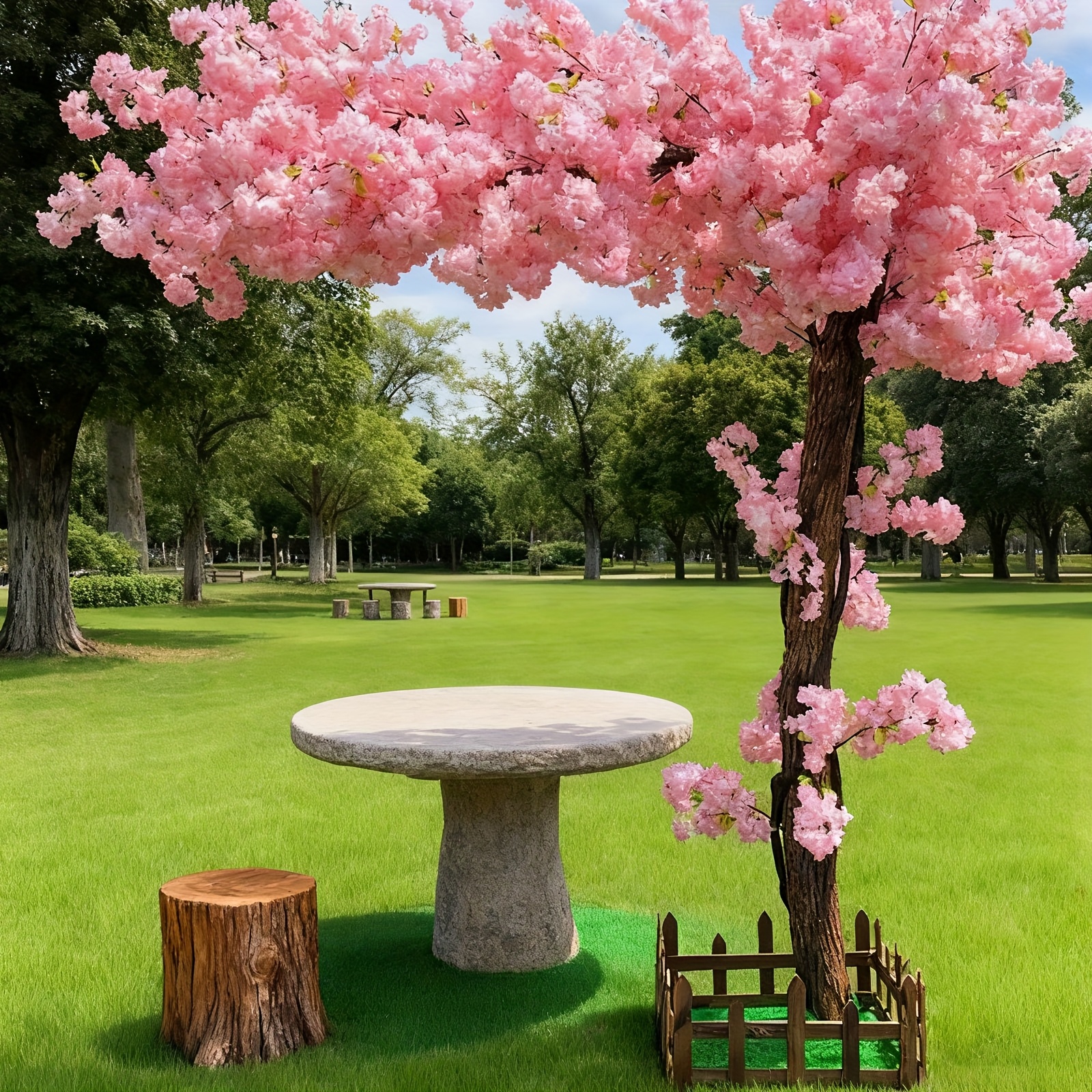 Home Office Decor - Artificial Cherry Blossom Tree, Handmade Light