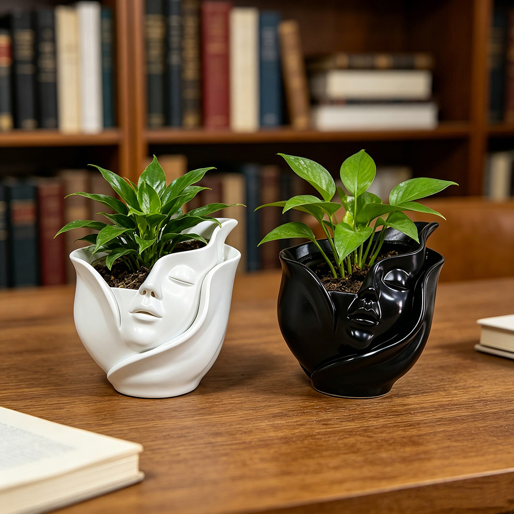 Home Office Xp - Creative Portrait Face Plant Pot Modern