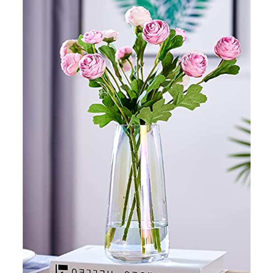 Home Office With Library - Flower Vase Modern Home Decor Glass