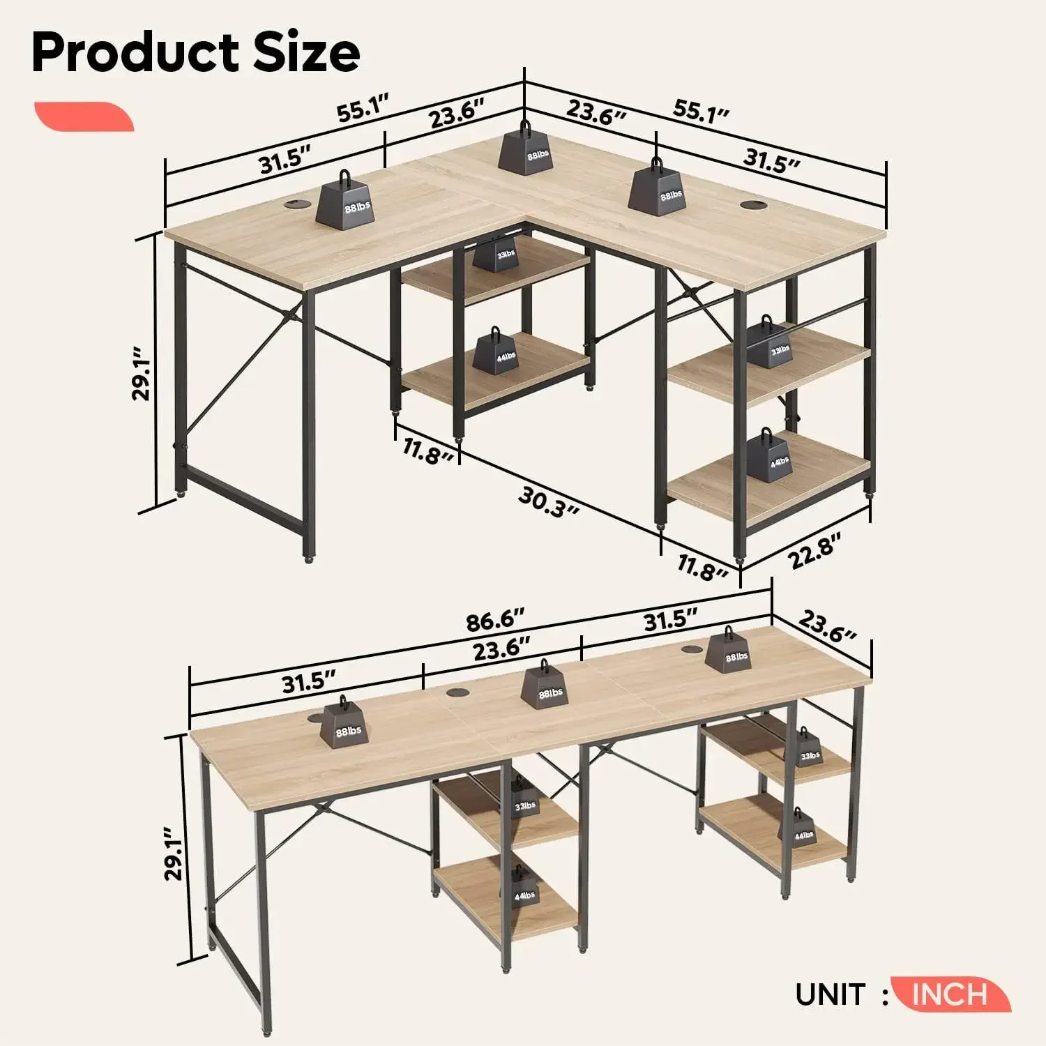 Bestier L Shaped Desk with She - Home Office L Shaped Desk 리뷰 및 가격