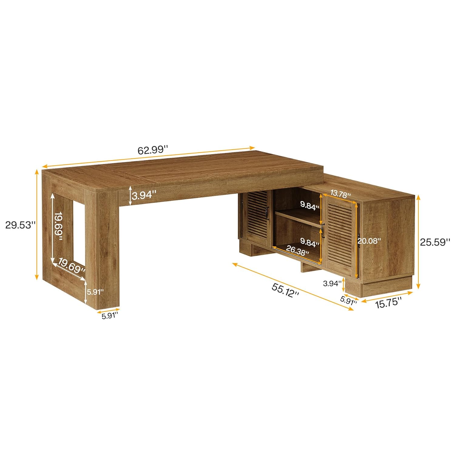 L Shaped Desk Storage 2Tier Sh - Home Office L Shaped Desk 리뷰 및 가격