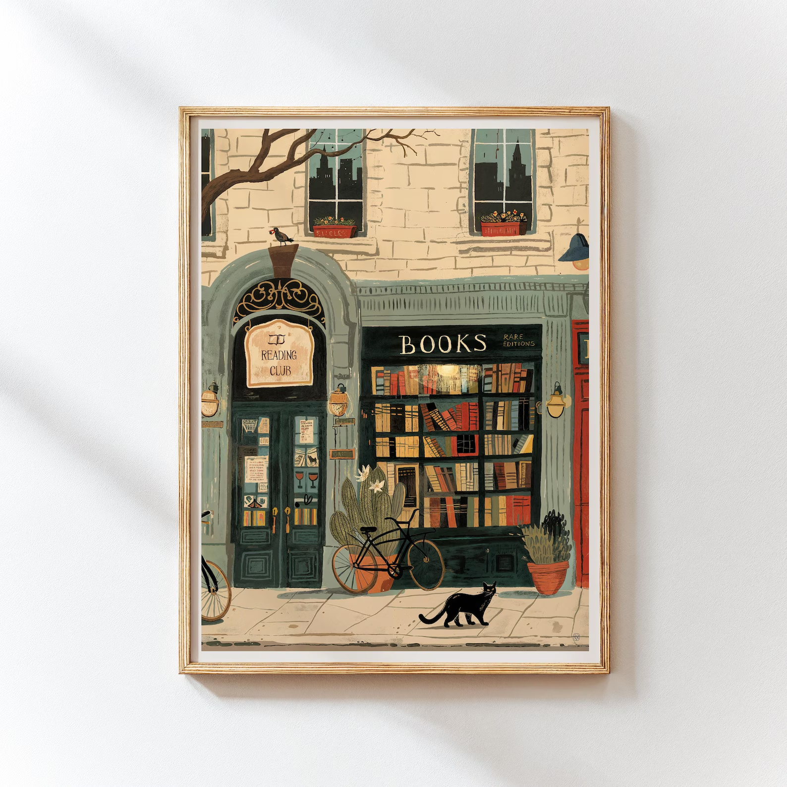 Bookstore Art Print, Cozy Book - Home Office With Library 리뷰 및 가격