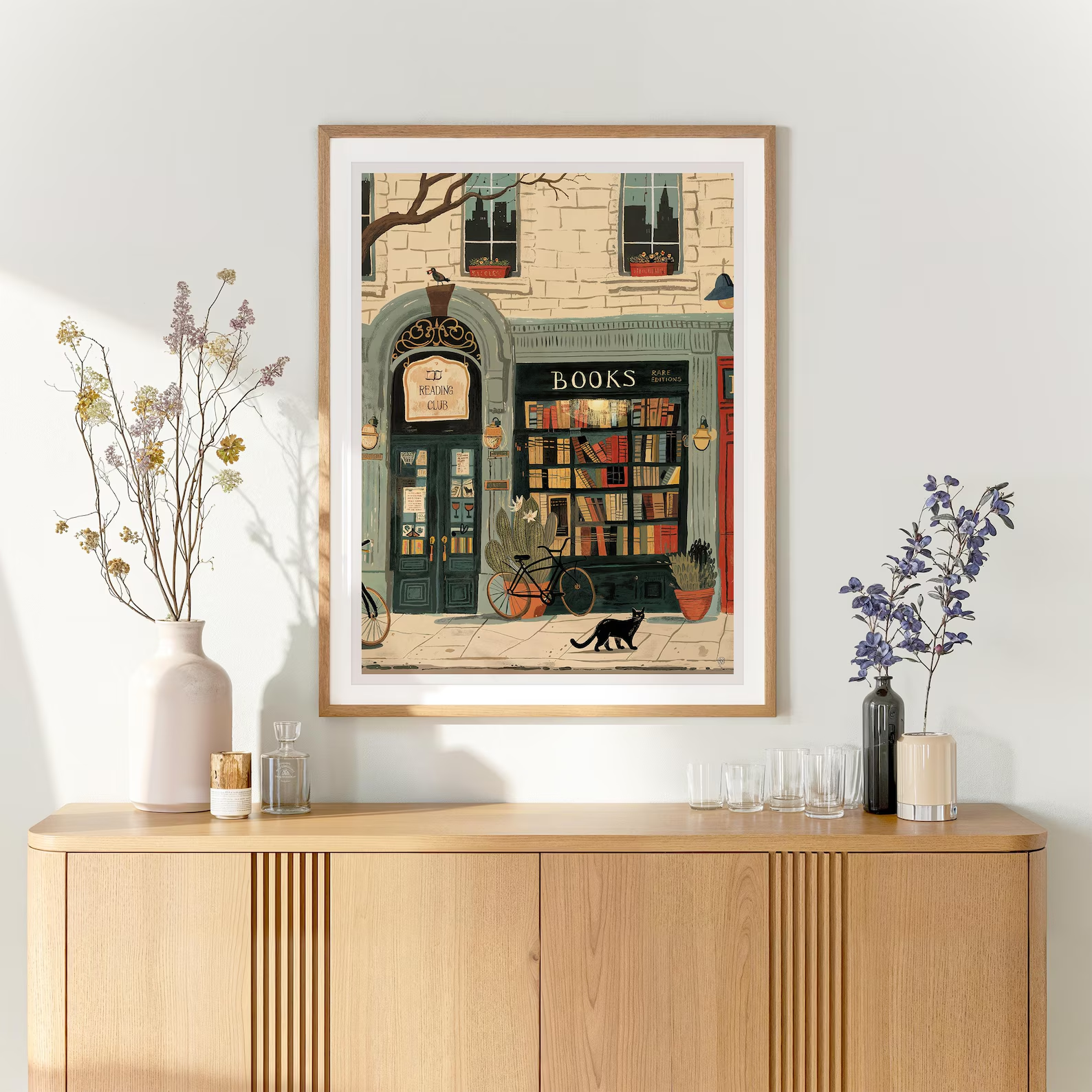 Bookstore Art Print, Cozy Book - Home Office With Library 리뷰 및 가격