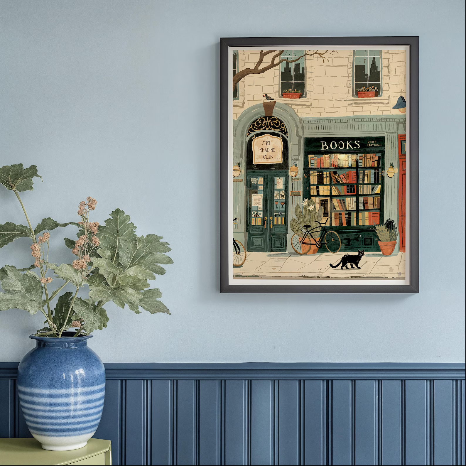 Bookstore Art Print, Cozy Book - Home Office With Library 리뷰 및 가격