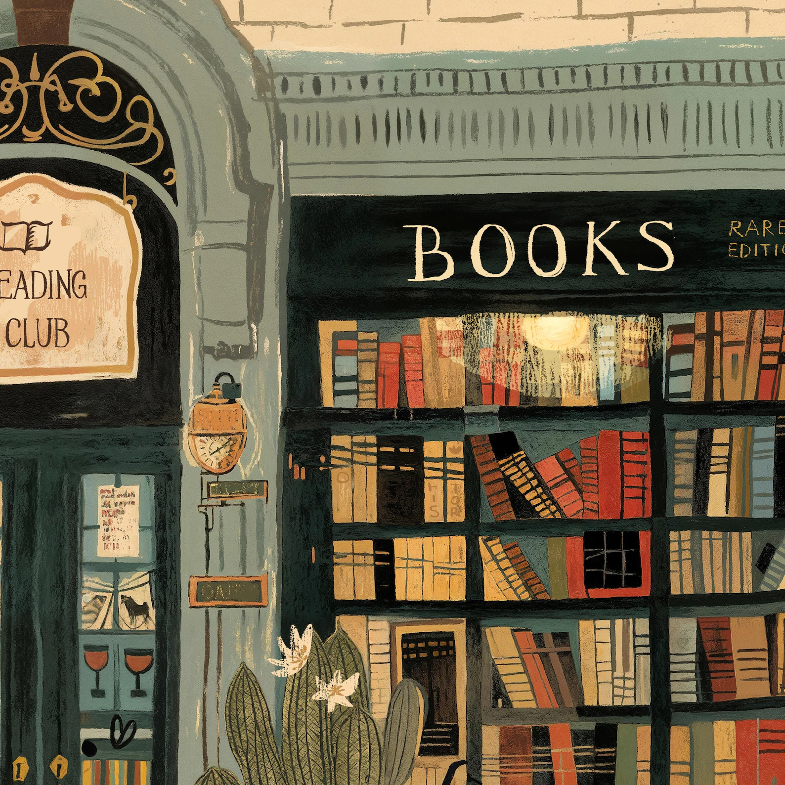 Bookstore Art Print, Cozy Book - Home Office With Library 리뷰 및 가격