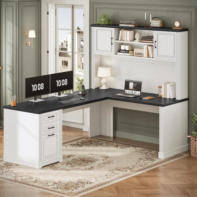 SEDETA Farmhouse L Shaped Desk - Home Office L Shaped Desk 리뷰 및 가격