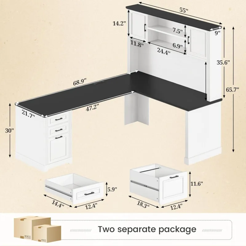 SEDETA Farmhouse L Shaped Desk - Home Office L Shaped Desk 리뷰 및 가격
