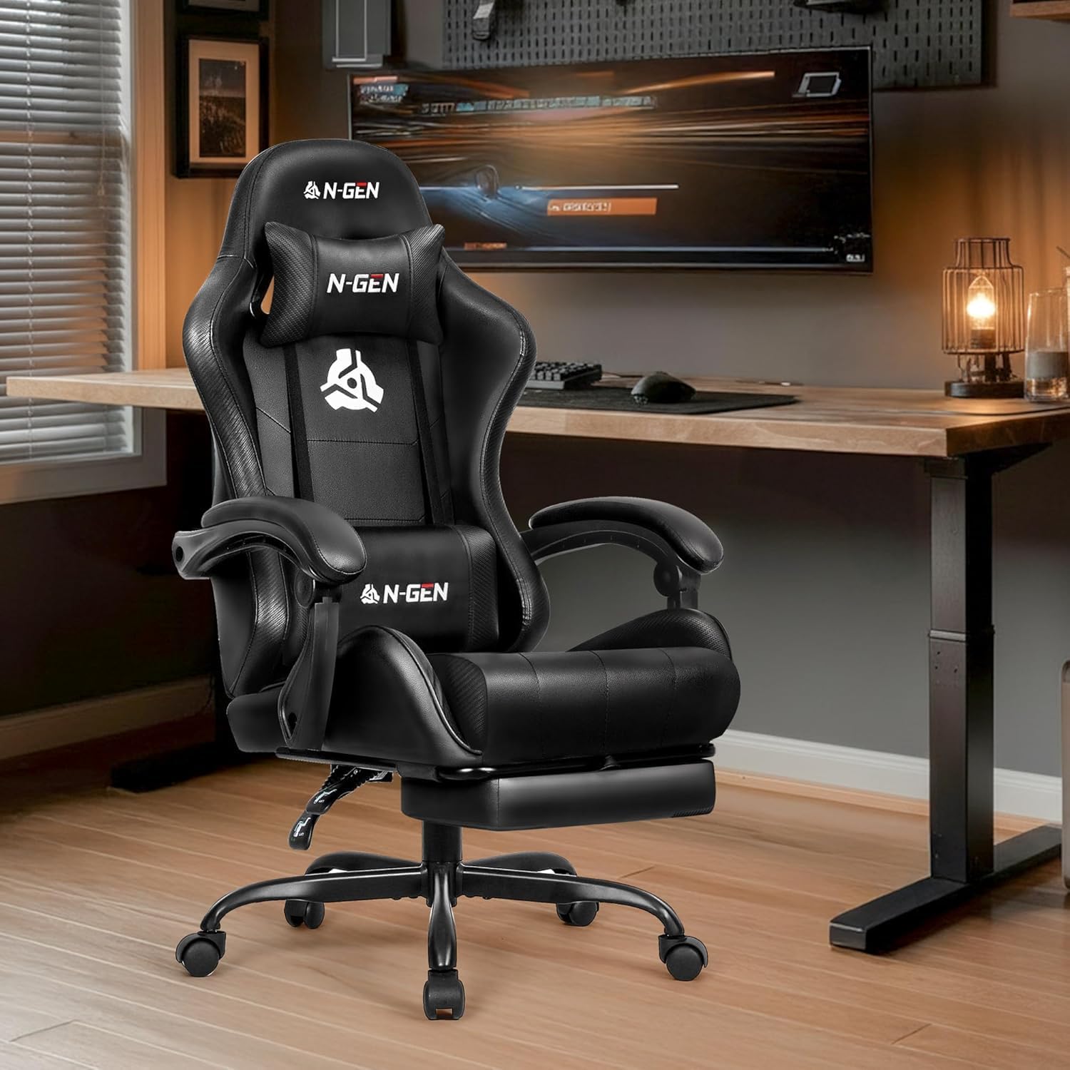 Gaming Chair with Footrest Lum - Home Office Ergonomics 리뷰 및 가격