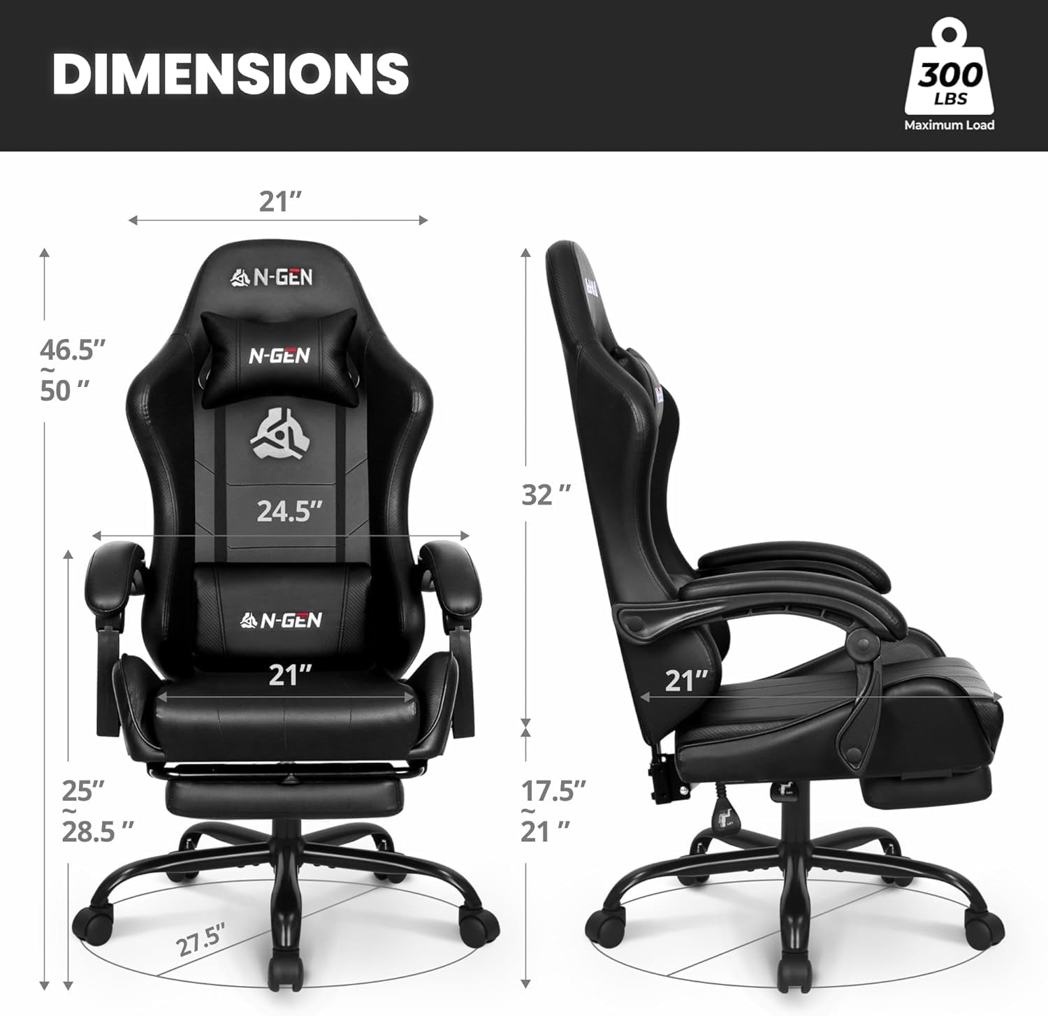 Gaming Chair with Footrest Lum - Home Office Ergonomics 리뷰 및 가격