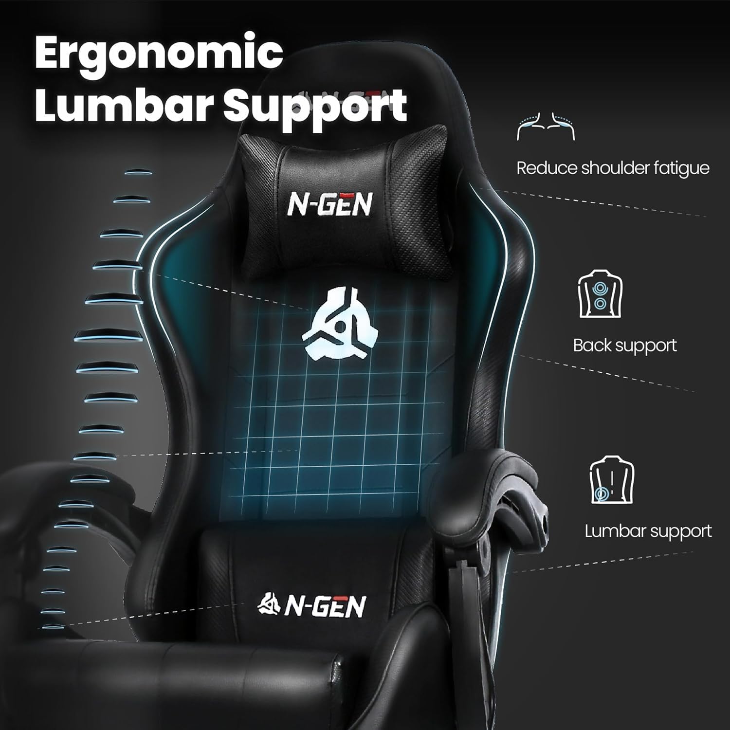 Gaming Chair with Footrest Lum - Home Office Ergonomics 리뷰 및 가격
