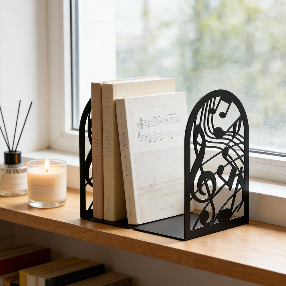 Music Note Metal Bookends Non- - Home Office With Library 리뷰 및 가격