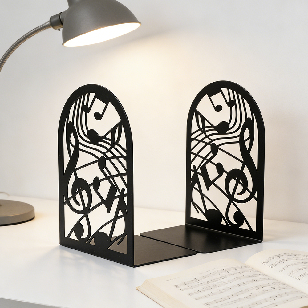 Music Note Metal Bookends Non- - Home Office With Library 리뷰 및 가격