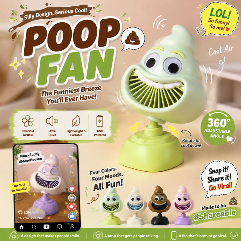 Funny Poop Emoji Mini Desktop  - Usb Desk Fan 리뷰 및 가격
