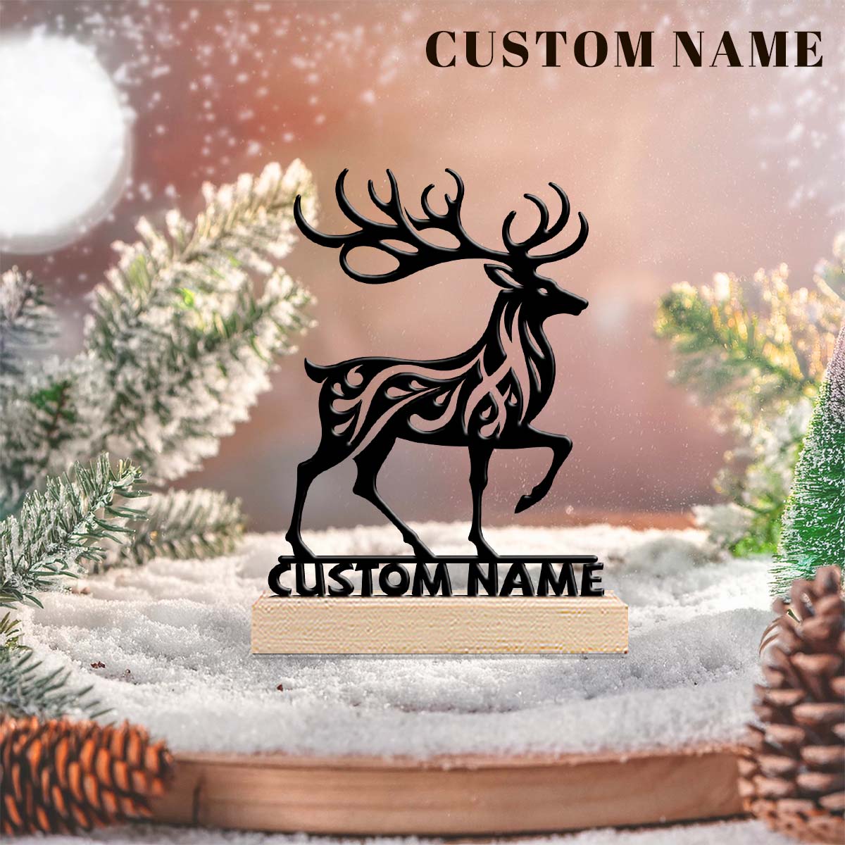 1Pc Csutom  Running Deer Woode - Home Office Decor 리뷰 및 가격