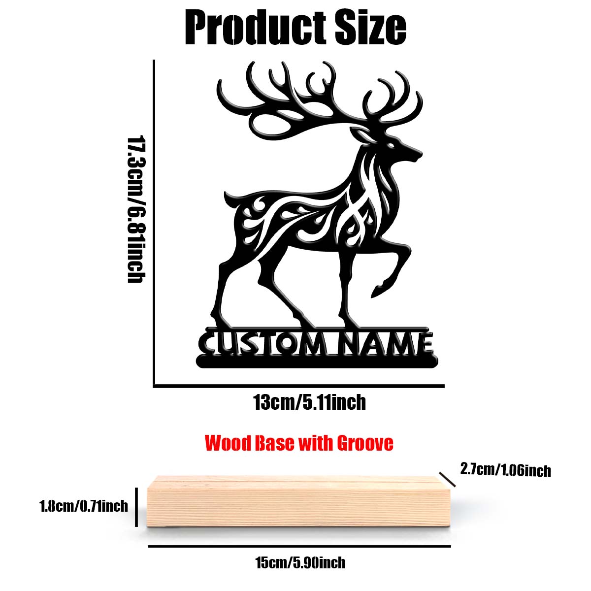 1Pc Csutom  Running Deer Woode - Home Office Decor 리뷰 및 가격