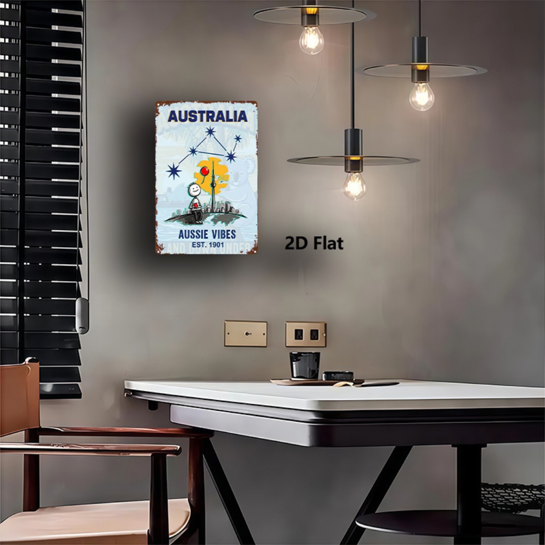 Metal Sign 2D Flat 1pc Austral - Home Office Australia 리뷰 및 가격