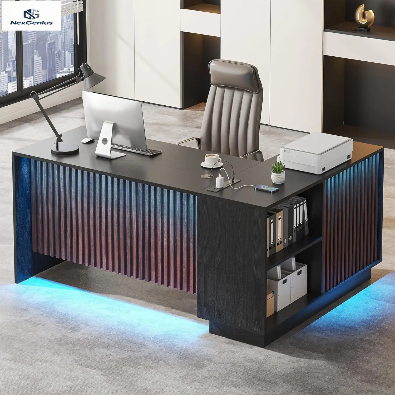 L-Shaped Executive Desk, Home  - Home Office L Shaped Desk 리뷰 및 가격
