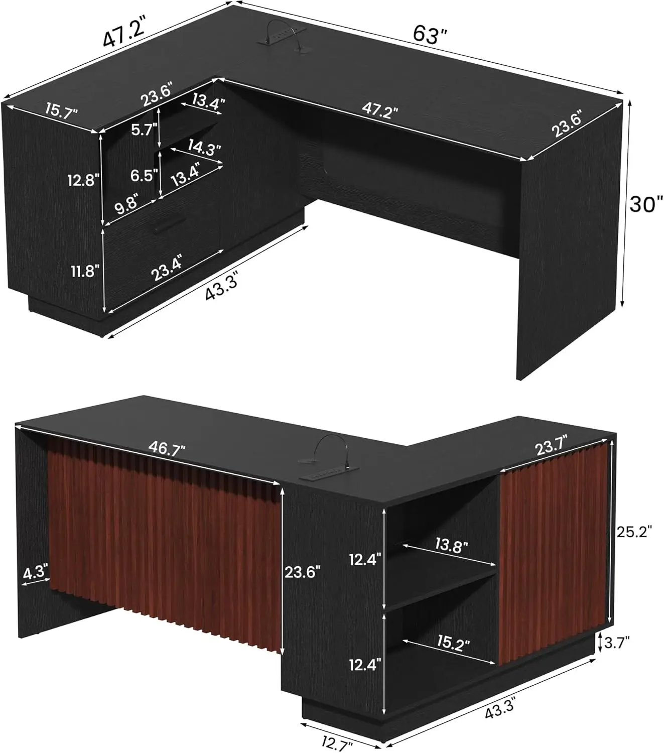 L-Shaped Executive Desk, Home  - Home Office L Shaped Desk 리뷰 및 가격