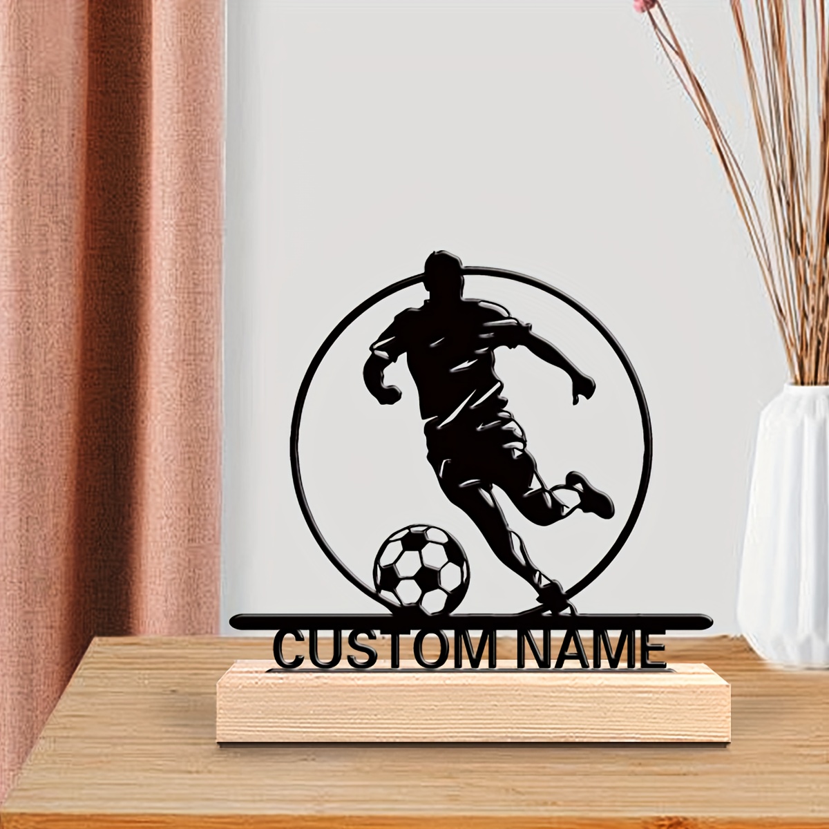 Custom Soccer Player Metal Sta - Home Office Decor 리뷰 및 가격