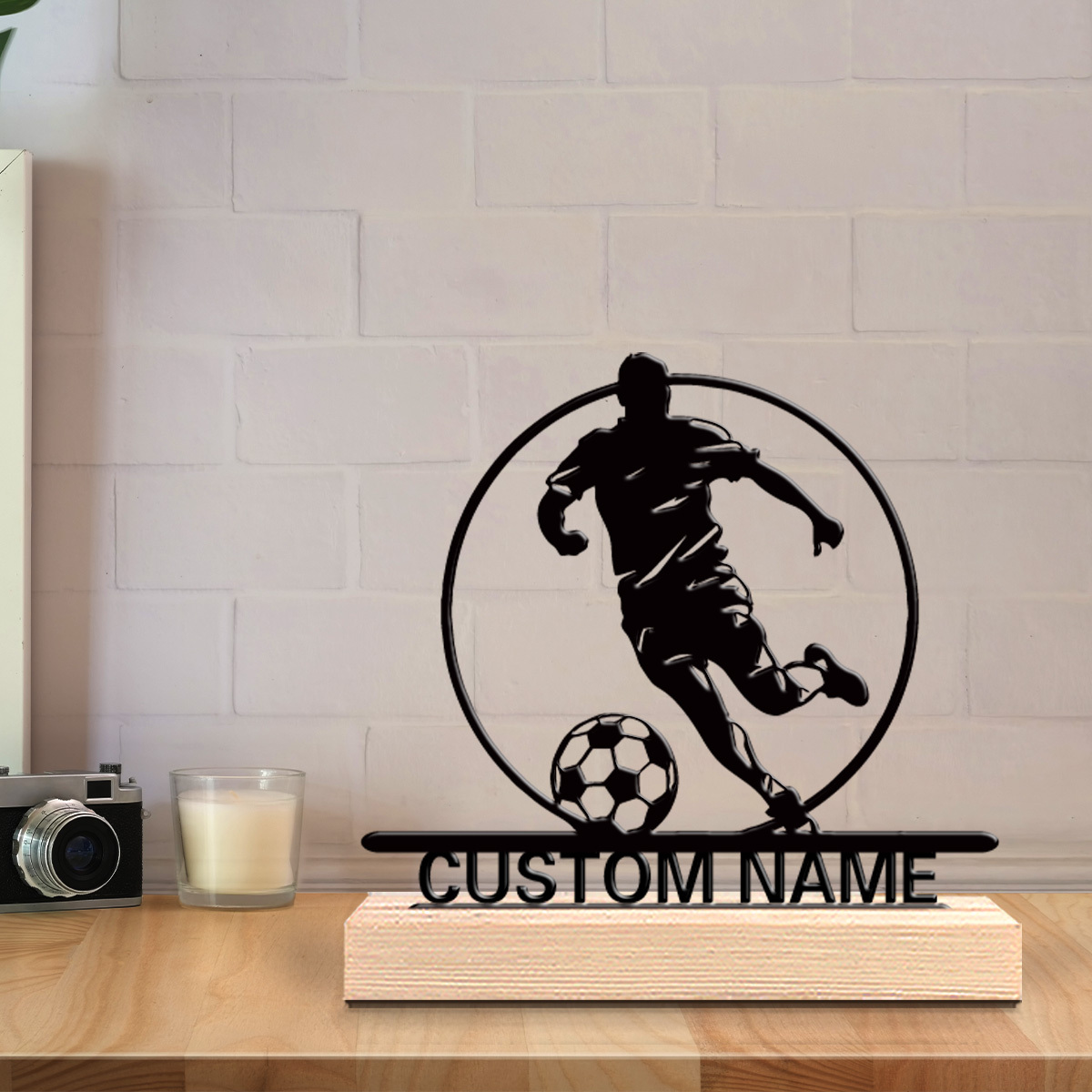 Custom Soccer Player Metal Sta - Home Office Decor 리뷰 및 가격