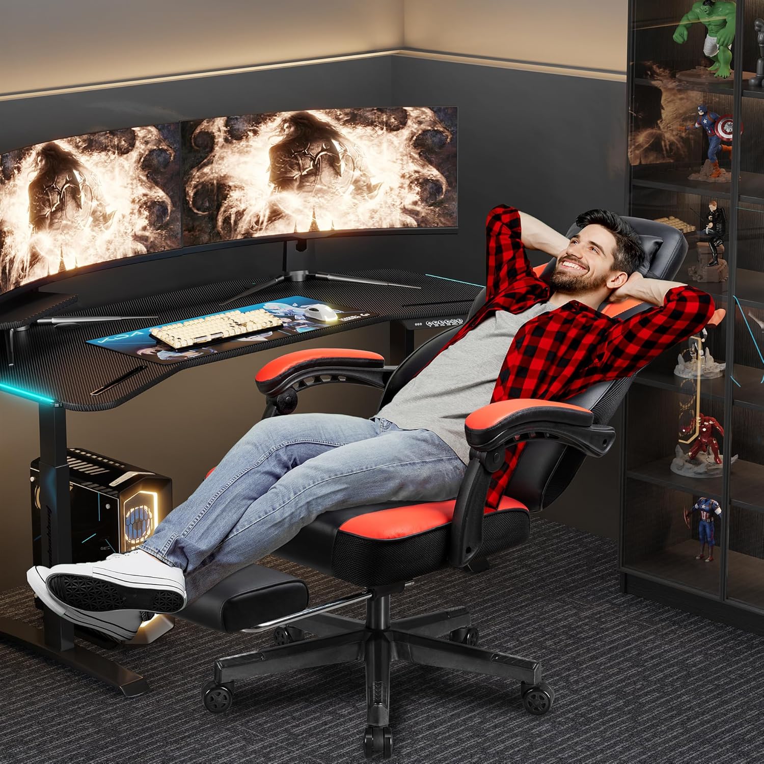Gaming Chair with Footrest, Ma - Home Office Ergonomics 리뷰 및 가격