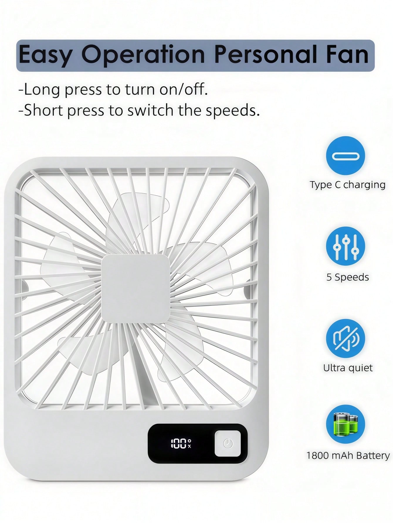 USB Mini Desk Fan: 5 Speeds, 1 - Usb Desk Fan 리뷰 및 가격