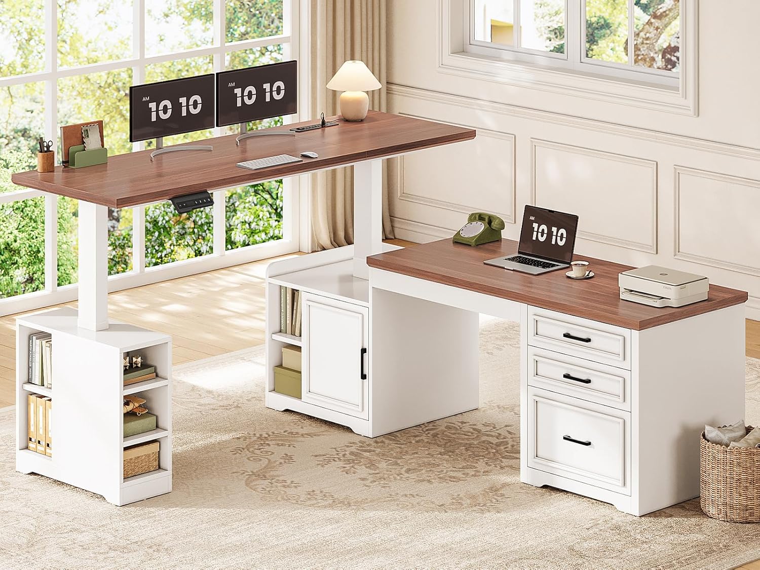 L-Shaped Electric Height Adjus - Home Office L Shaped Desk 리뷰 및 가격