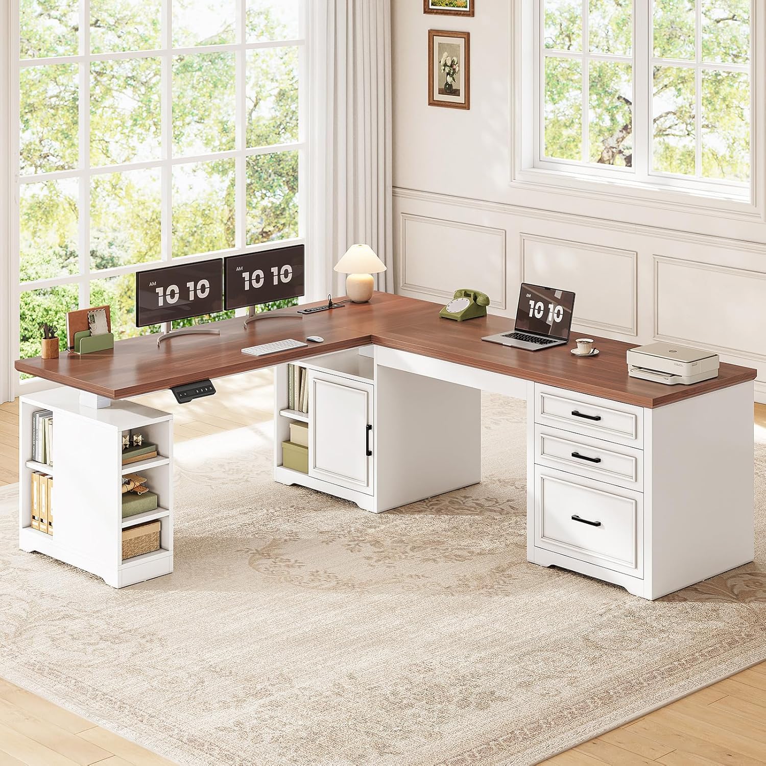 L-Shaped Electric Height Adjus - Home Office L Shaped Desk 리뷰 및 가격