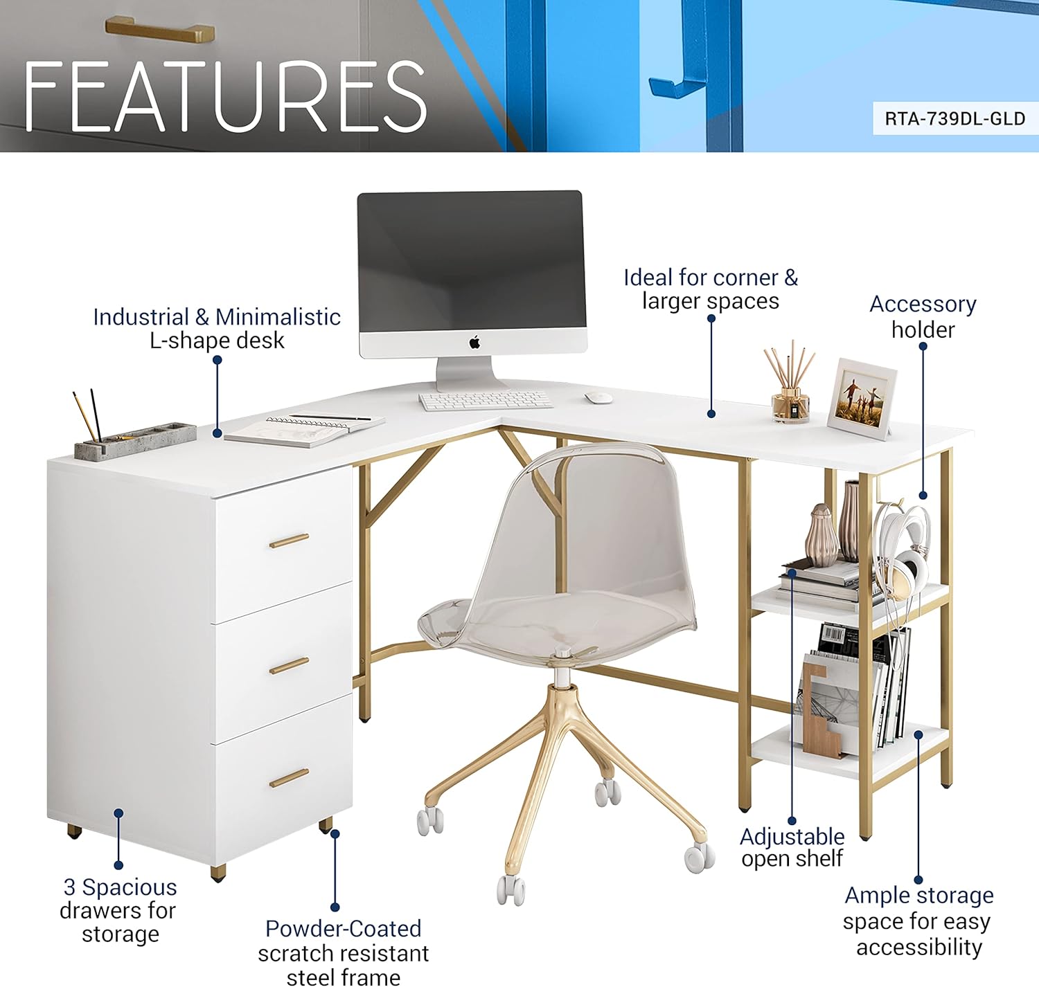 L Shaped Desk - Two-Toned Comp - Home Office L Shaped Desk 리뷰 및 가격