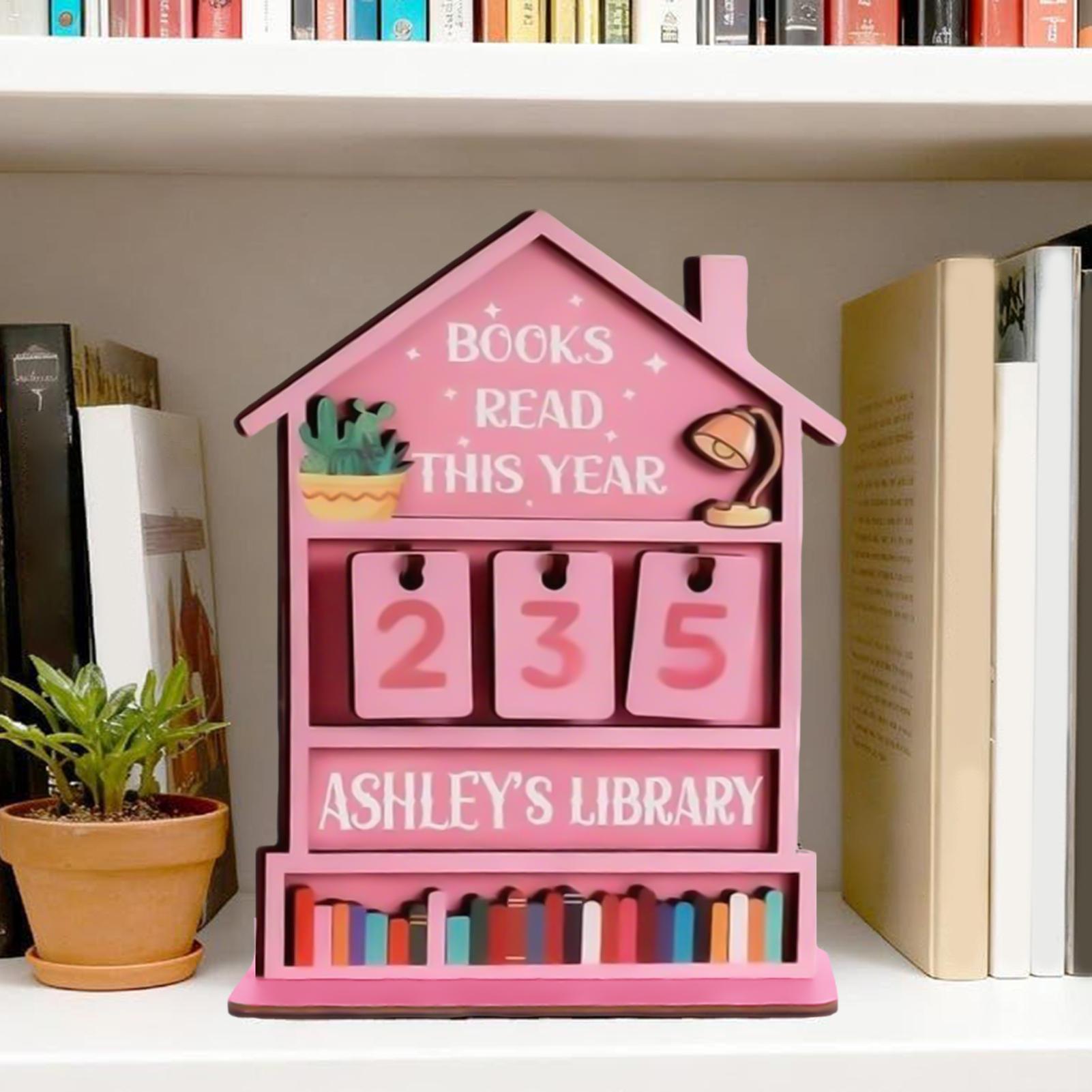 Wooden Books Read Tracker Disp - Home Office With Library 리뷰 및 가격
