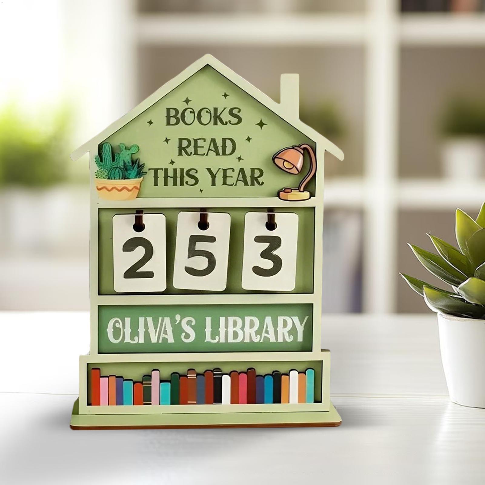 Wooden Books Read Tracker Disp - Home Office With Library 리뷰 및 가격