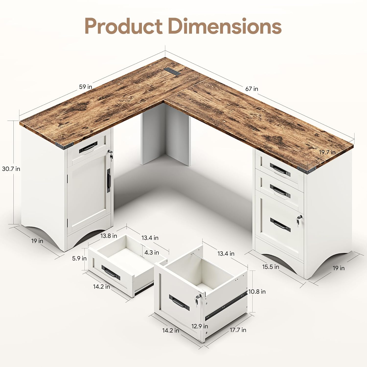 L-Shaped Executive Desk with D - Home Office L Shaped Desk 리뷰 및 가격