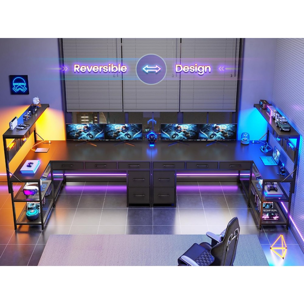 L Shaped Gaming Desk with 5 Dr - Home Office L Shaped Desk 리뷰 및 가격
