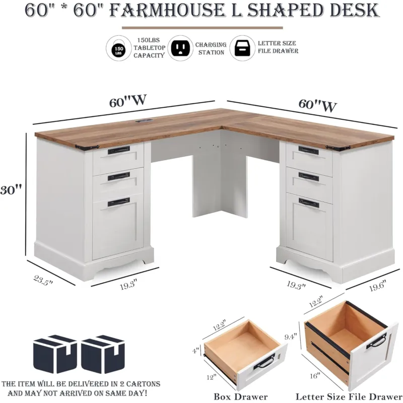 RedLemon 60 inch L Shaped Farm - Home Office L Shaped Desk 리뷰 및 가격