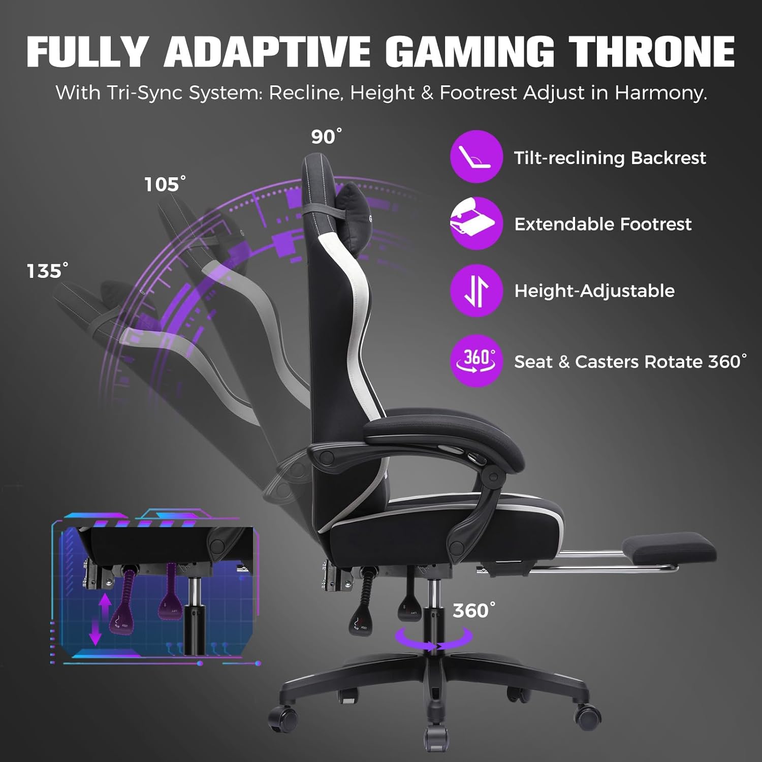 Ergonomic Gaming Chair with Fo - Home Office Ergonomics 리뷰 및 가격