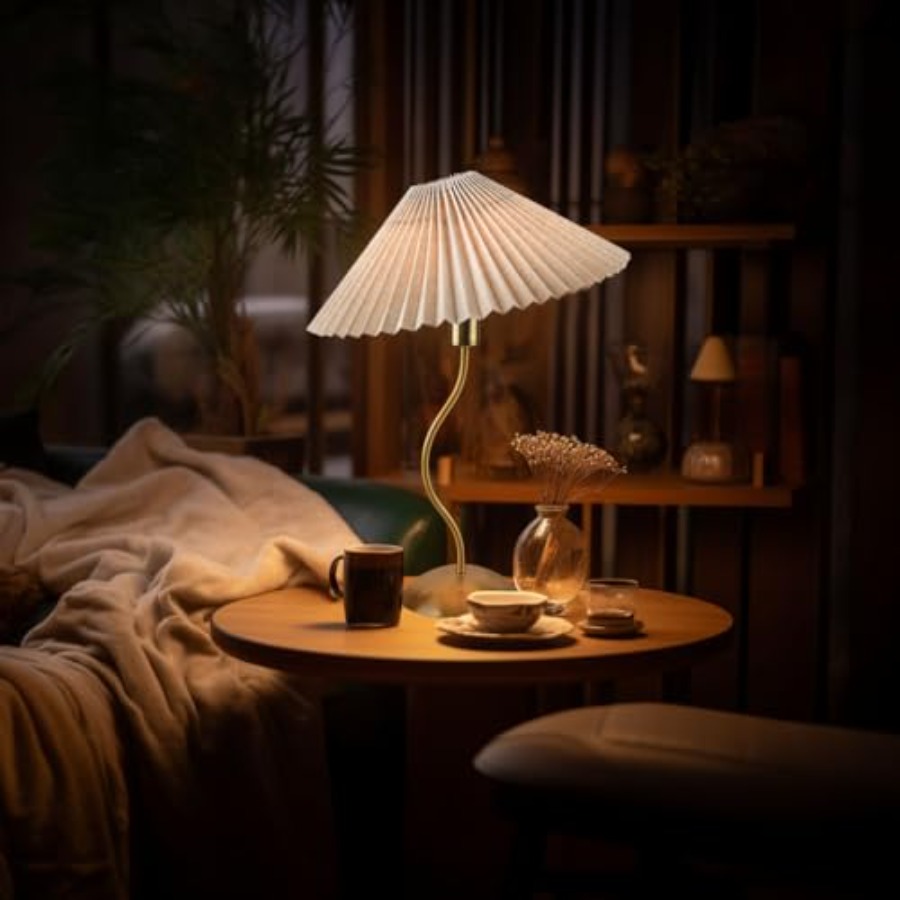 Small Pleated Table Lamp Bedsi - Home Office Decor 리뷰 및 가격