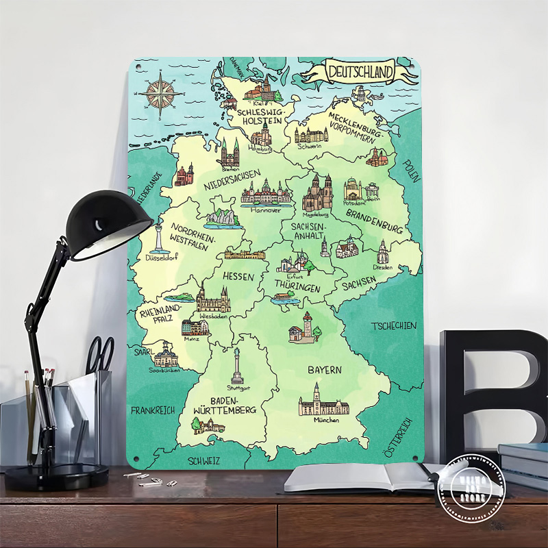 Aquarell Deutschland Karte Per - Home Office Deutschland 리뷰 및 가격