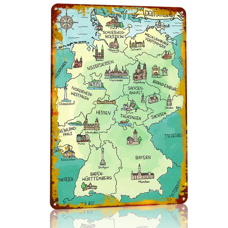 Aquarell Deutschland Karte Per - Home Office Deutschland 리뷰 및 가격